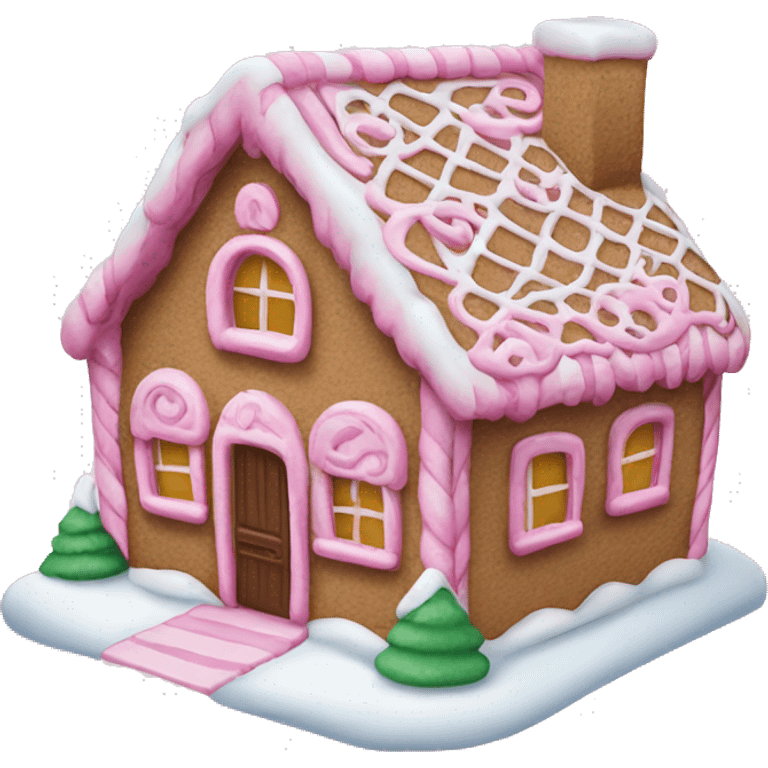 pink gingerbread house emoji