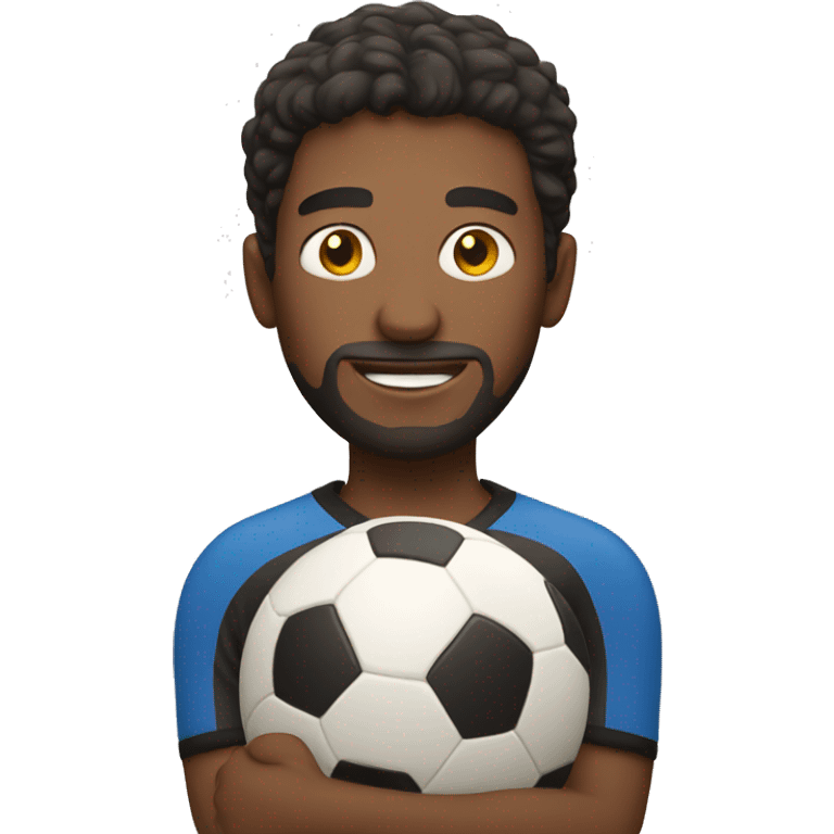 Man holding a soccer ball  emoji