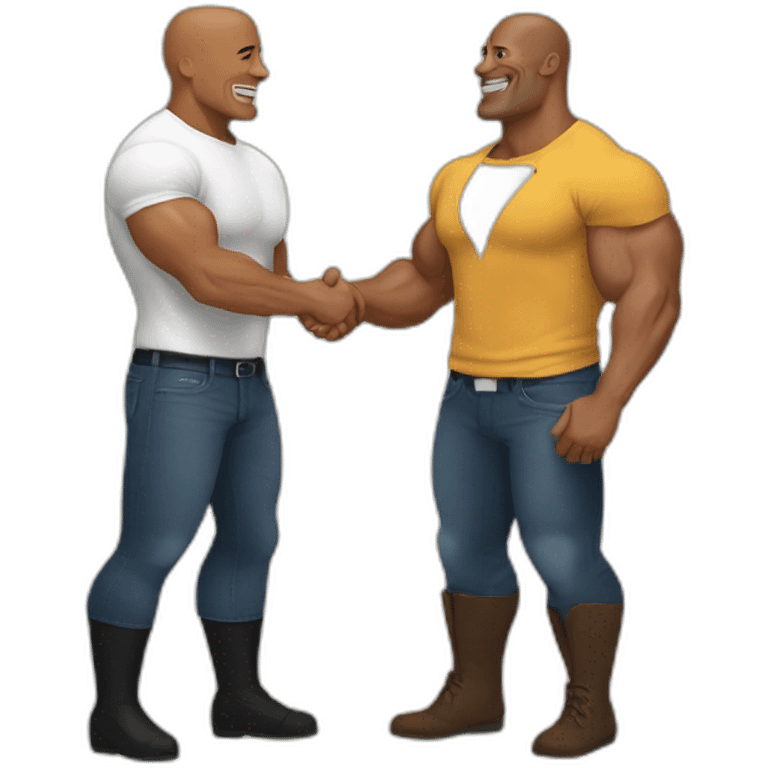 Dwayne Johnson shaking hands emoji