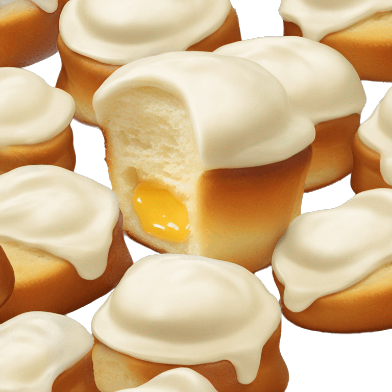 Coquille de brioche avec crème fouettée à l’intérieur  emoji