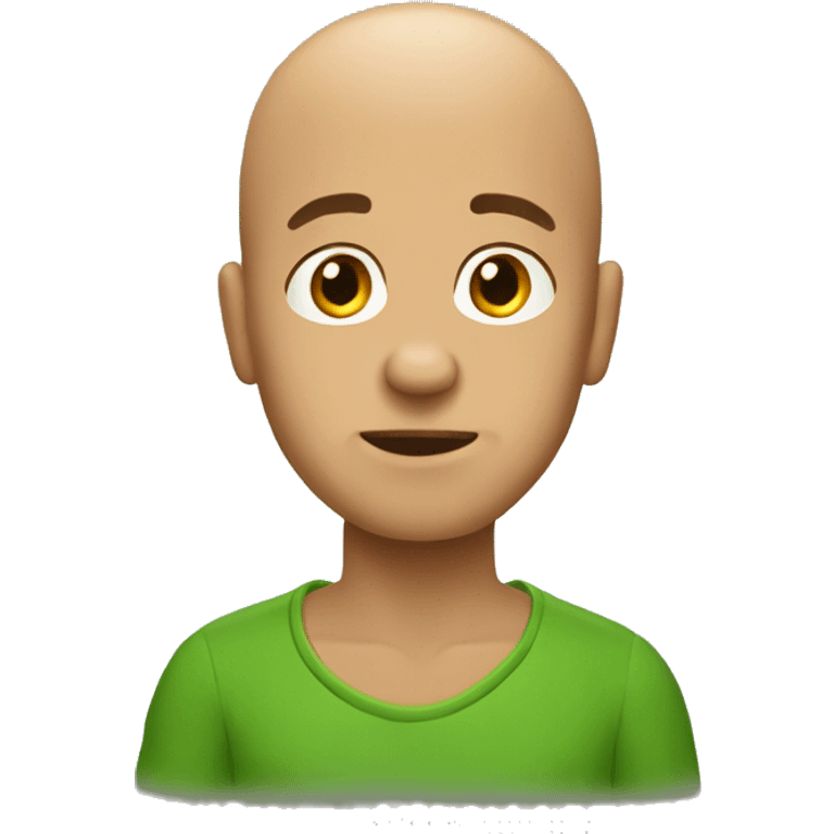 Tan bald guy green dripping emoji