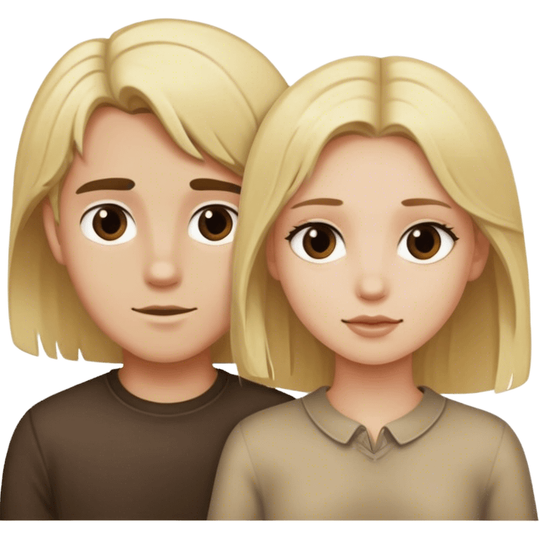 Blonde girl with Dark blonde boy emoji