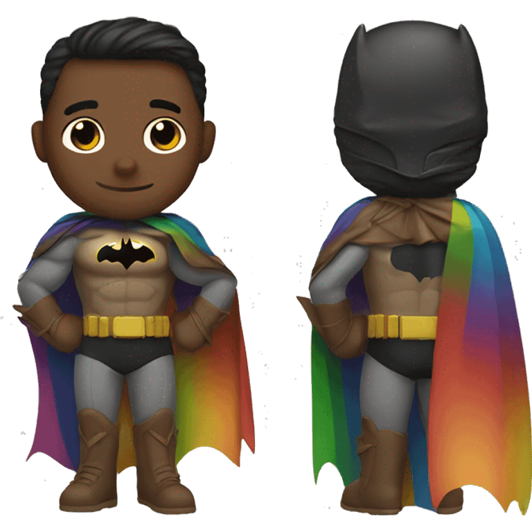 batman with rainbow cape brown skin emoji