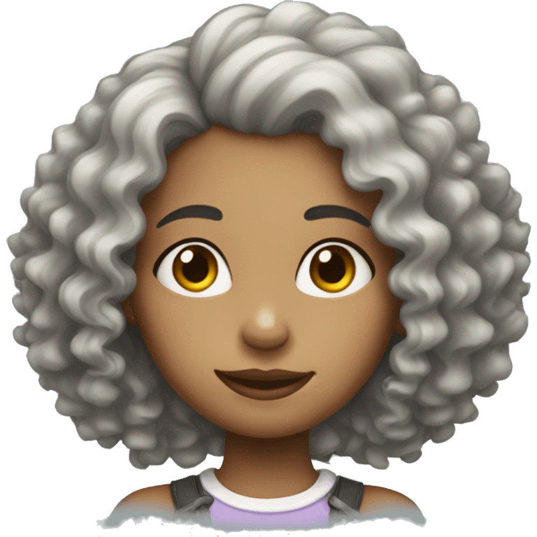 Skelton girl with curly hair  emoji