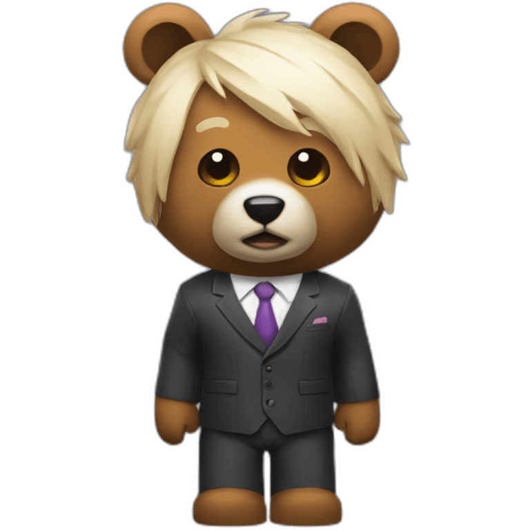 una persona de roblox con un traje de oso emoji