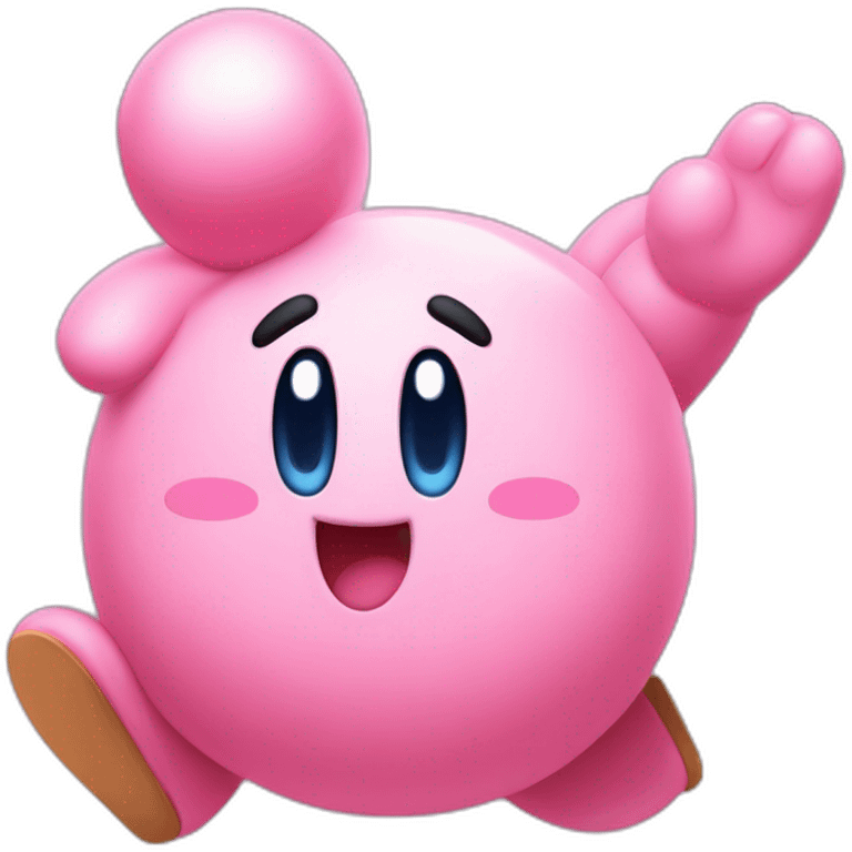 cute happy classic Kirby jumping emoji