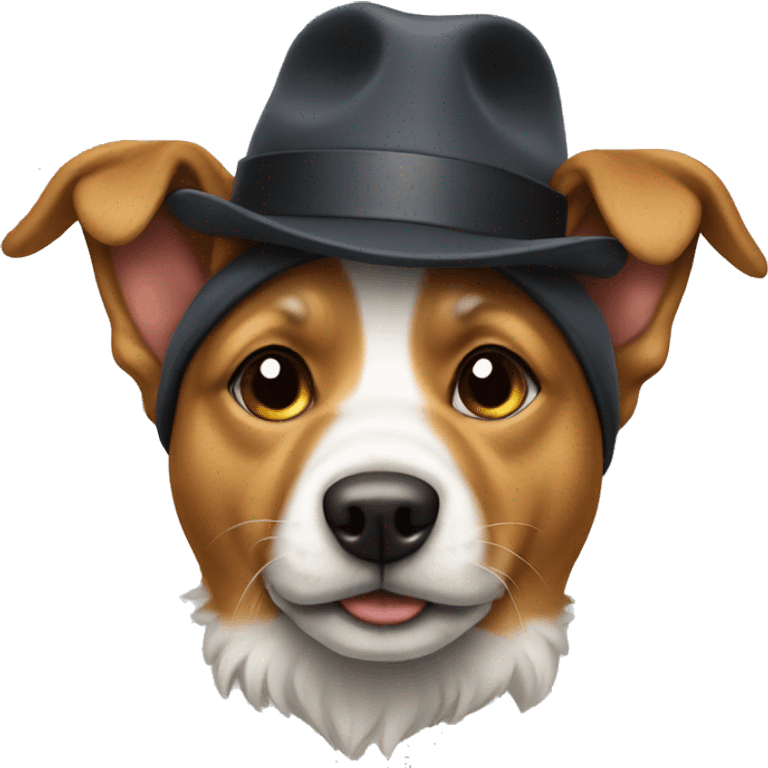 Dog with a hat emoji