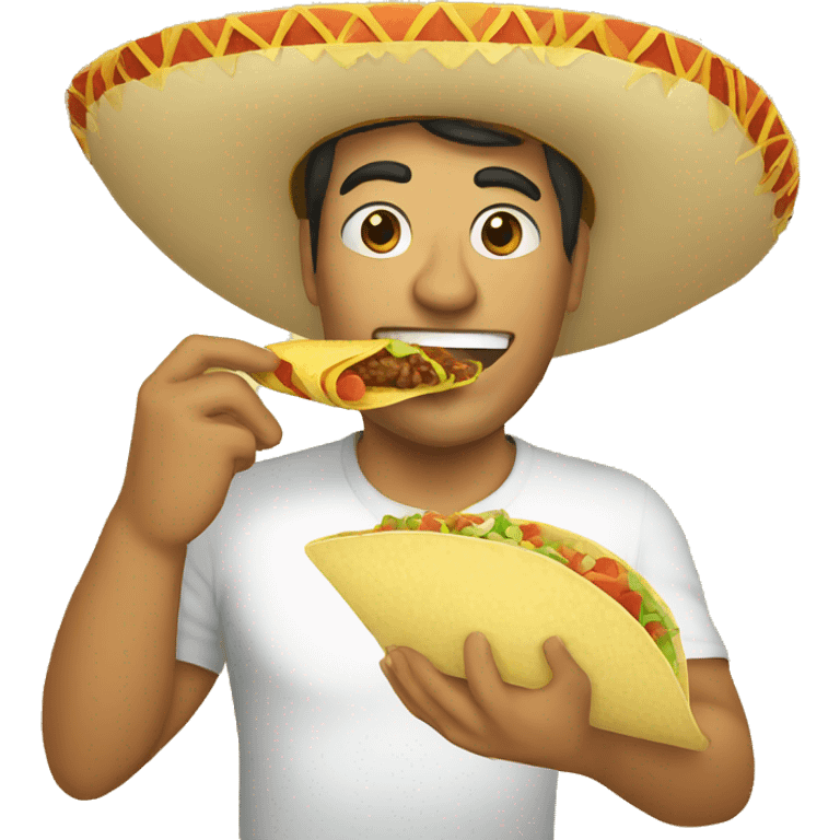 Mexican eating taco emoji