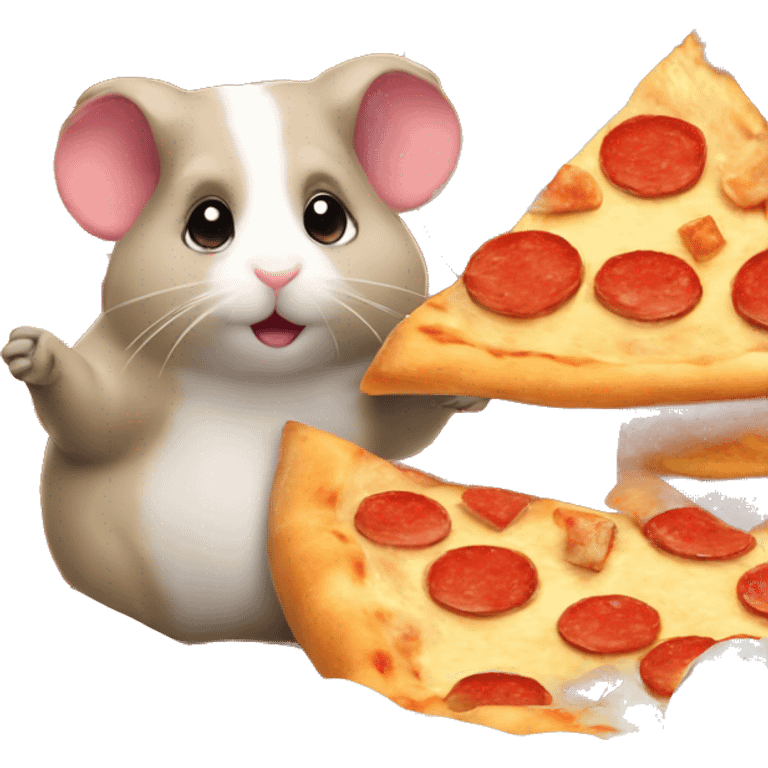 four hamsters eating pizza emoji