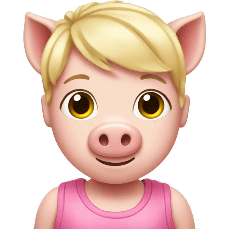 pink pig with blonde hair emoji