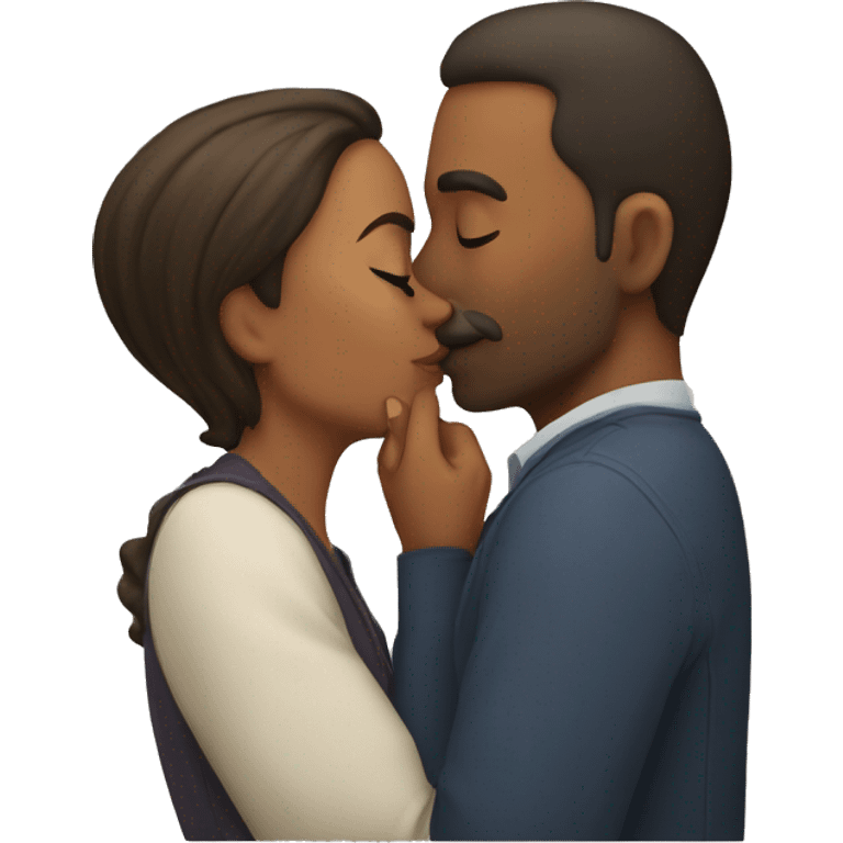 a man kissing a woman emoji