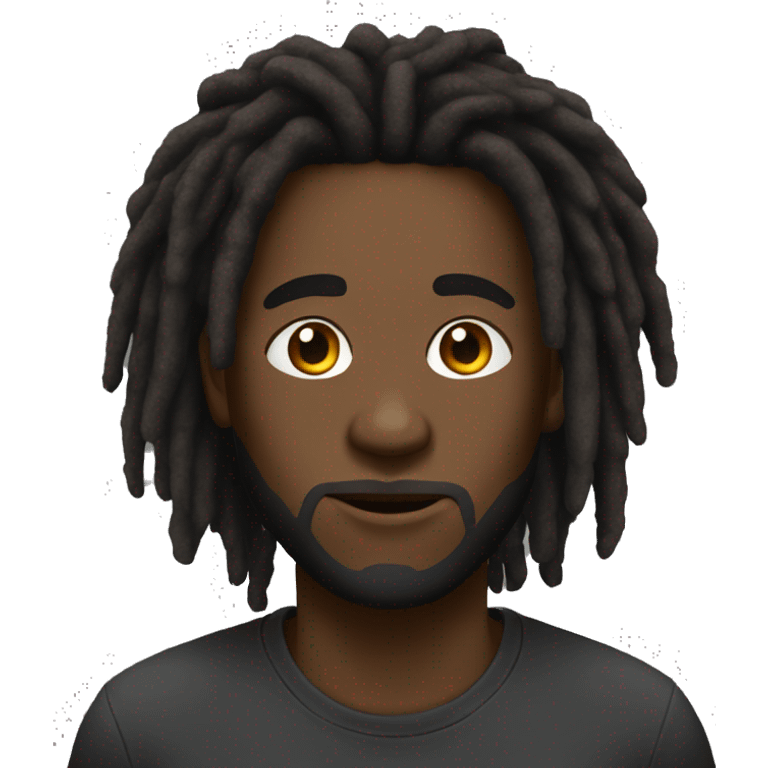 Black Guy with Dreadlocks,a black tshirt, brown eyess  emoji