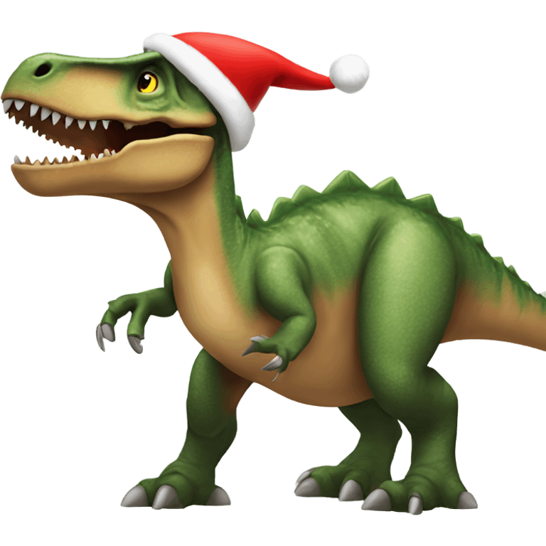 dinosaurio with santa emoji