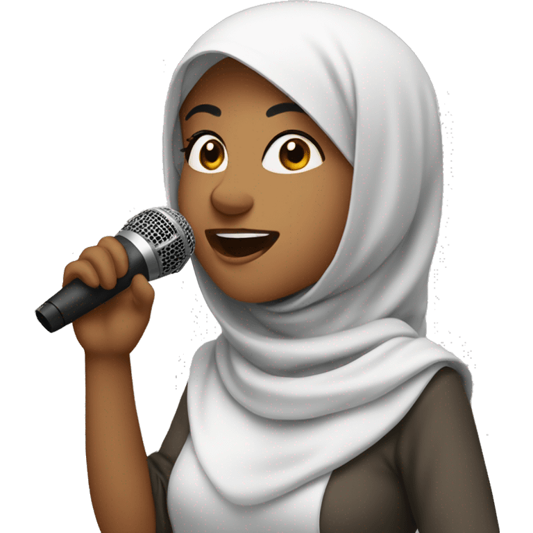 Muslim-girl-singing-karaoke emoji