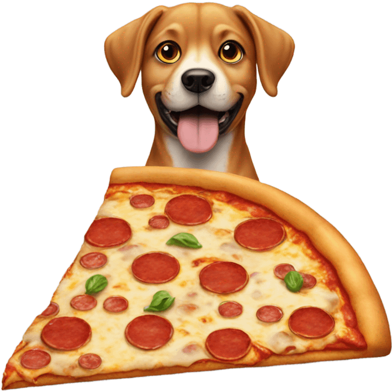 Dog with pizza emoji