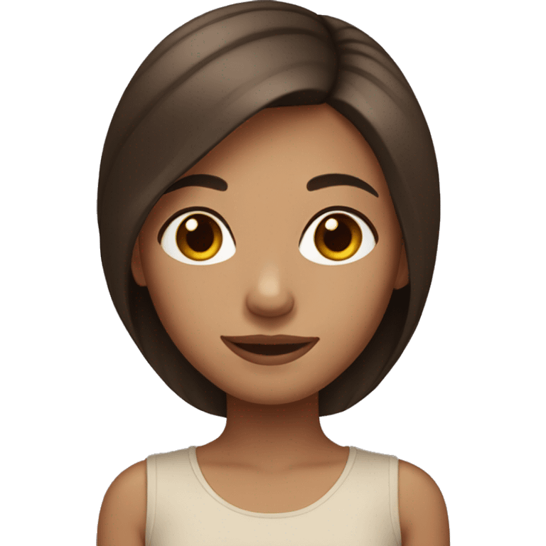 Light tan girl with dark brown hair emoji