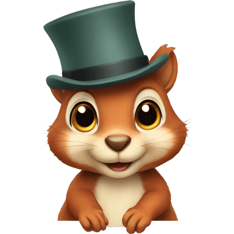 A squirrel with a hat emoji