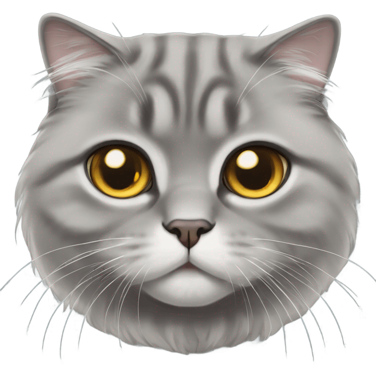 gray scottish fold long-hair cat emoji