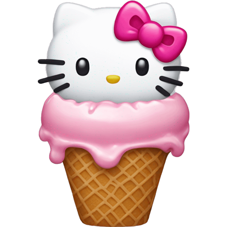 ICE CREAM eating hello kitty emoji