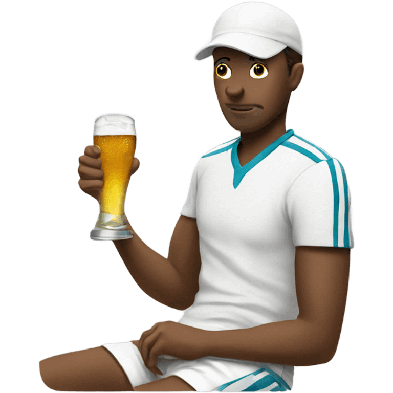 White Tennis player drinking beers emoji