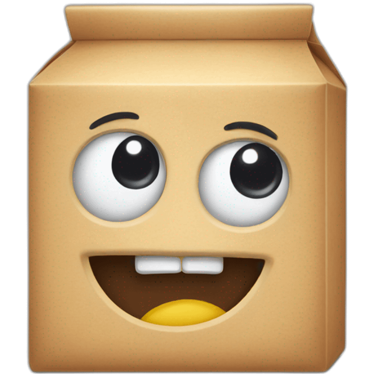 Bad milkbox with eyes and mouth emoji