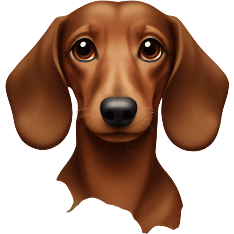 Brown long haired dachshund rose emoji