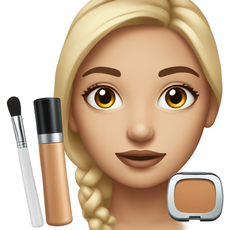 Makeup kit and a white girl emoji