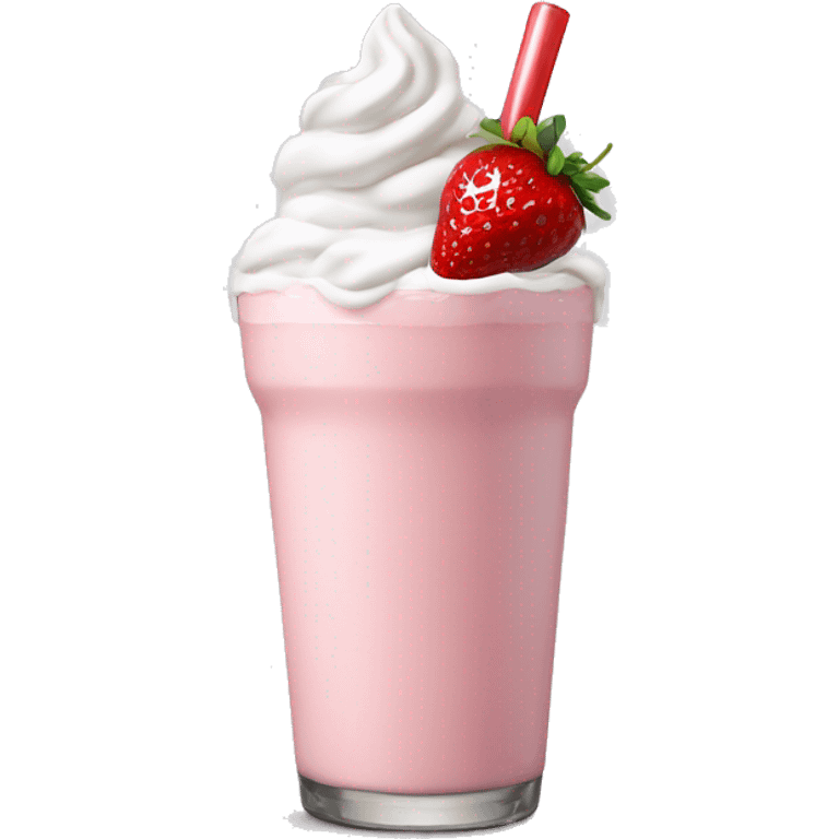 strawberry milkshake whit whip cream emoji