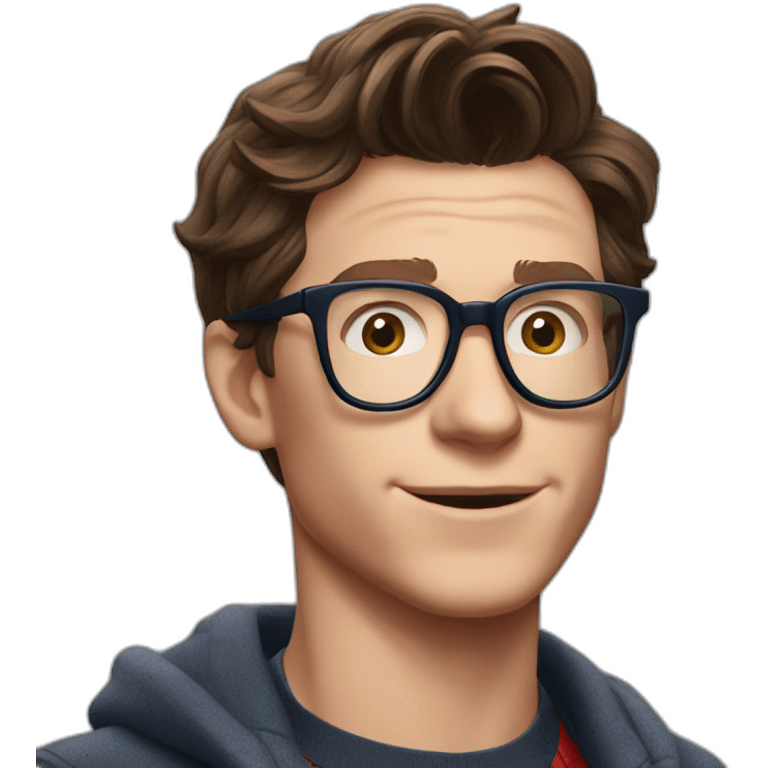 tom holland spiderman with glasses emoji