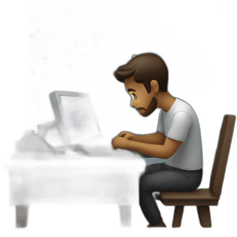 man coding at night emoji