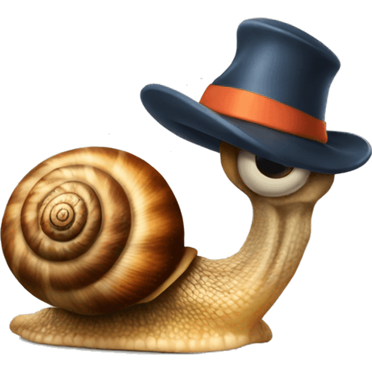 Snail with hat emoji