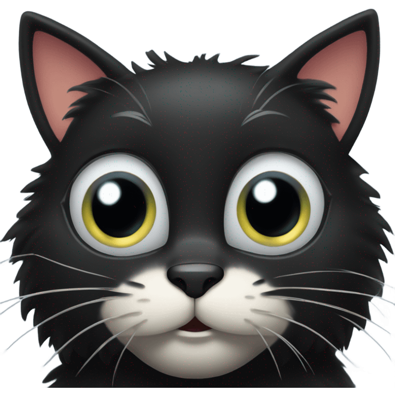 puffed up black cat emoji