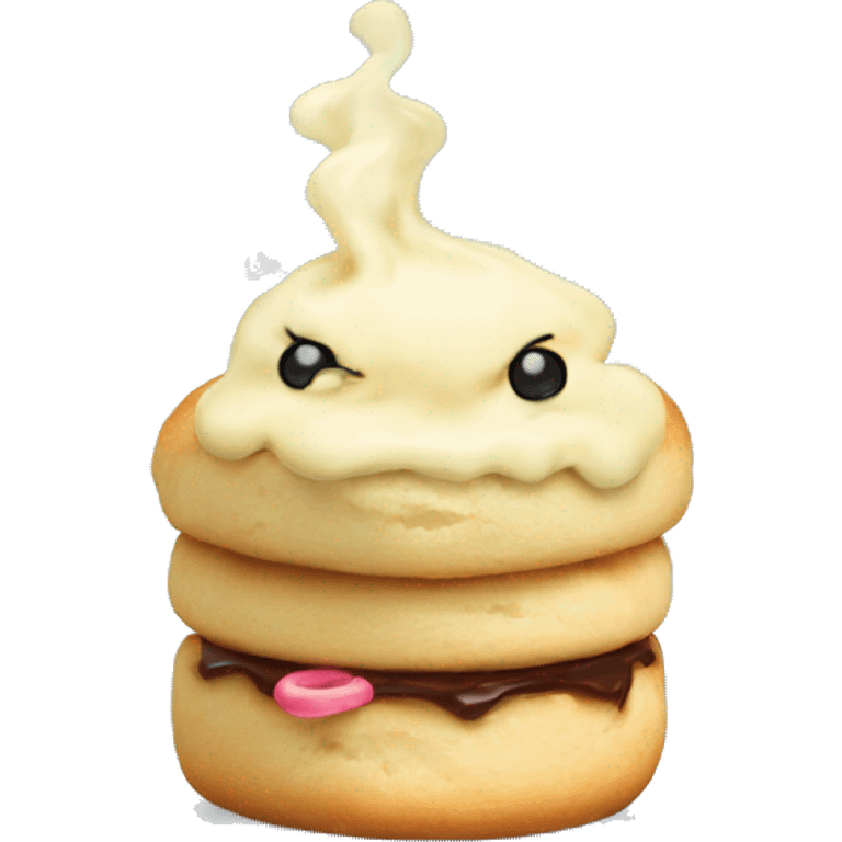 Butter scone bun holding vape emoji