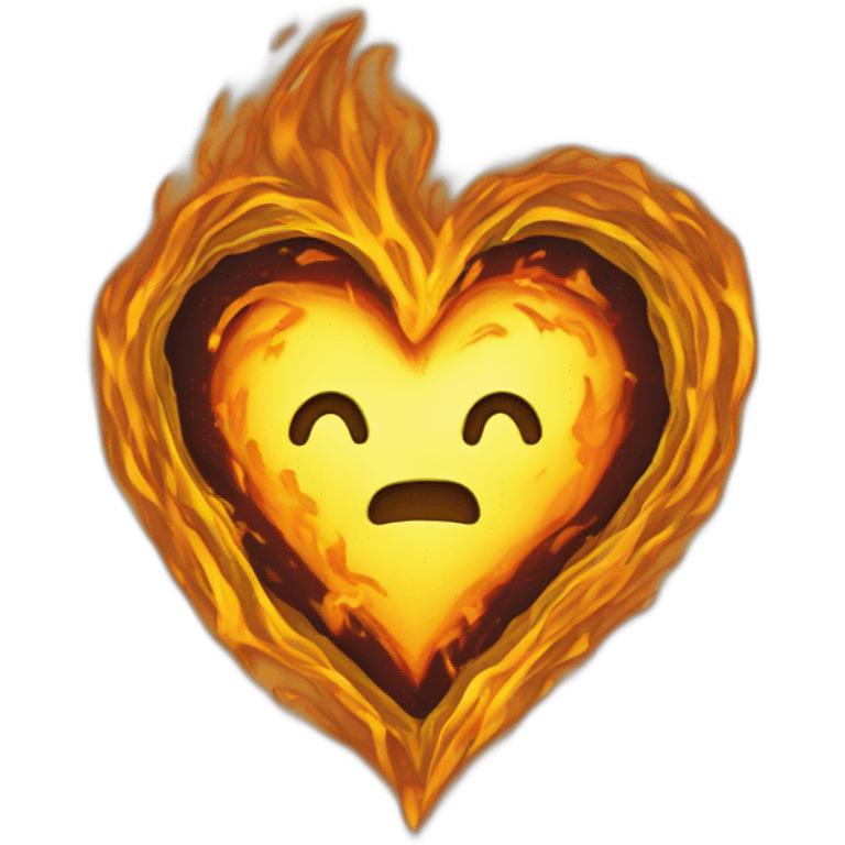 yellow heart with fire  emoji