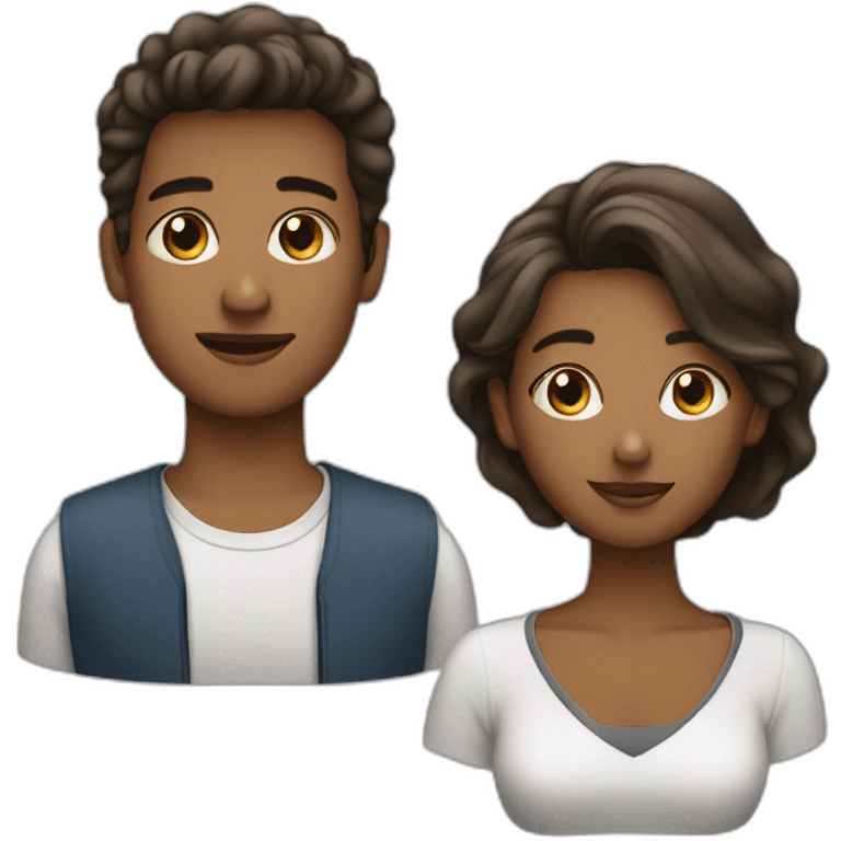 one young man and two woman emoji