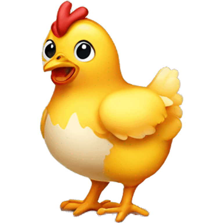 cute little chicken walking emoji