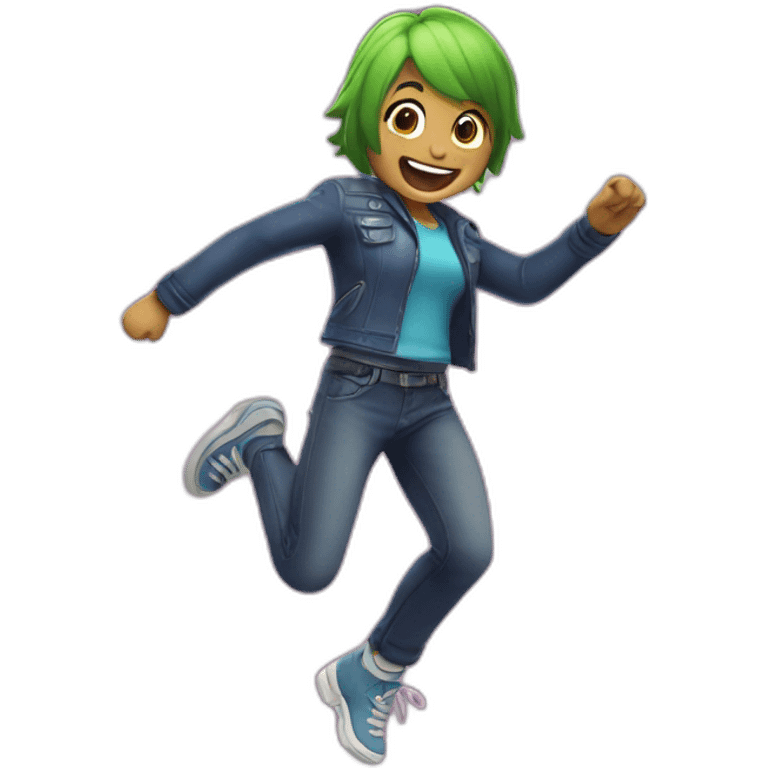 Create an emoji featuring an iconic video game character jumping for joy! emoji