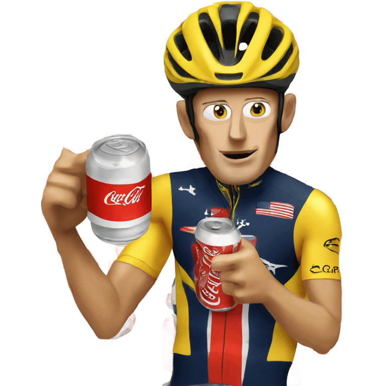 Lance Armstrong drinking Coke emoji