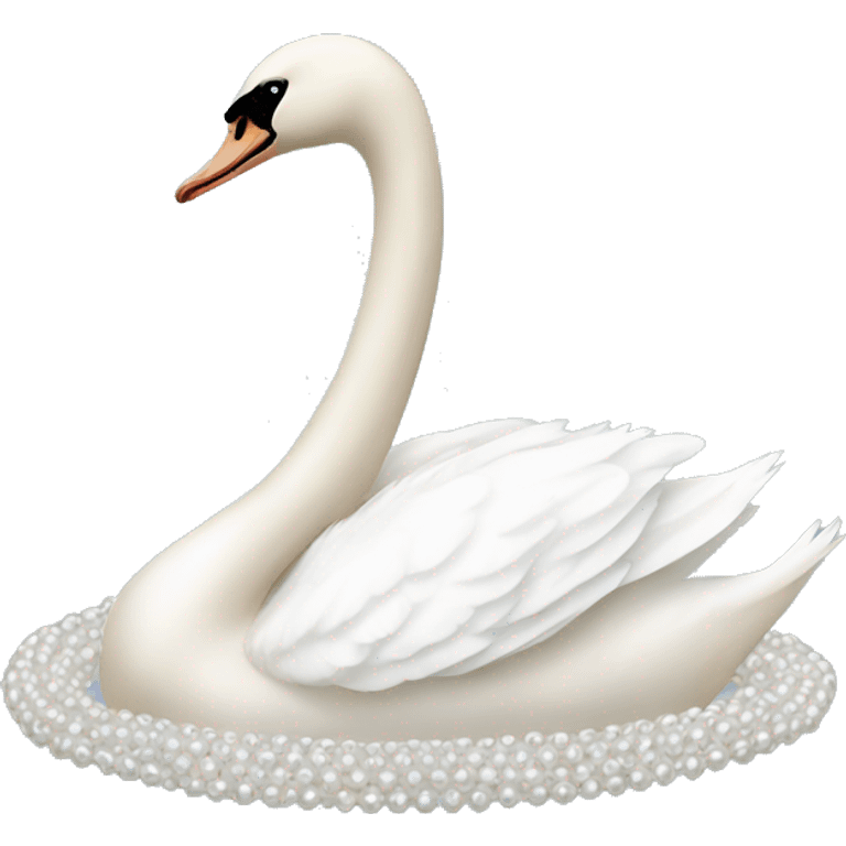 Swan with pearls emoji