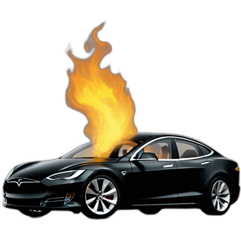 Tesla en feu emoji