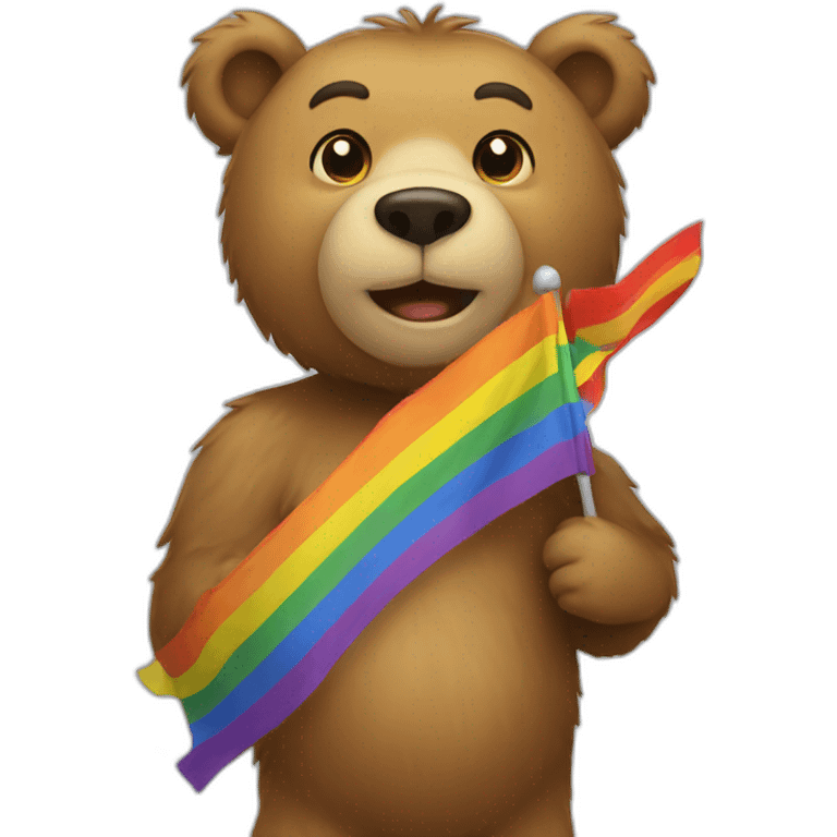 bear with a gay flag emoji