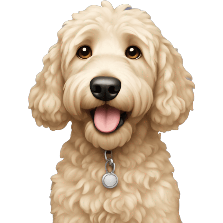 cream goldendoodle dog emoji