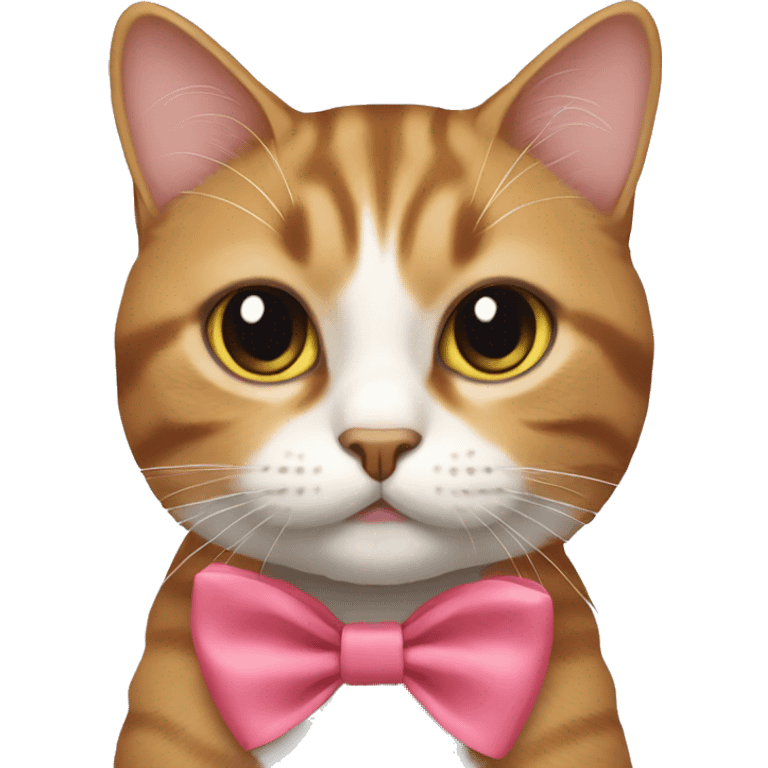 Cat wearing a bow emoji