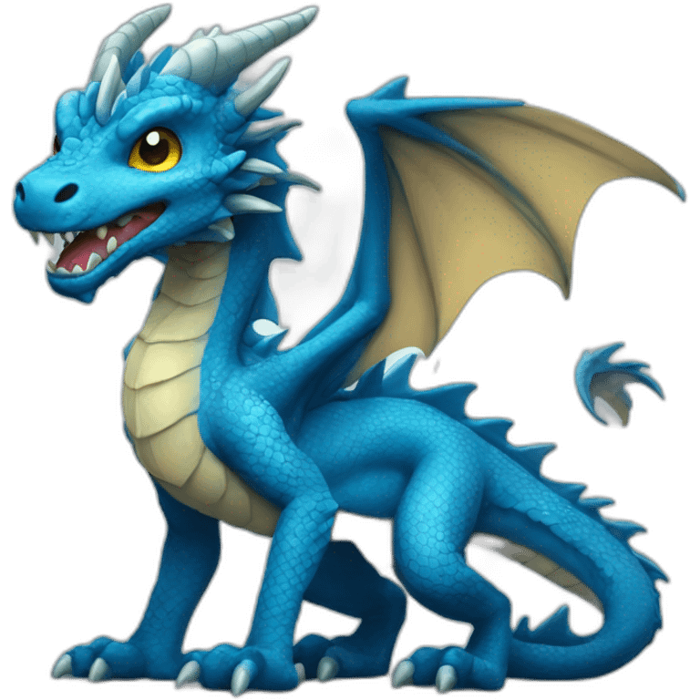 small  sized blue coloured dragon  emoji