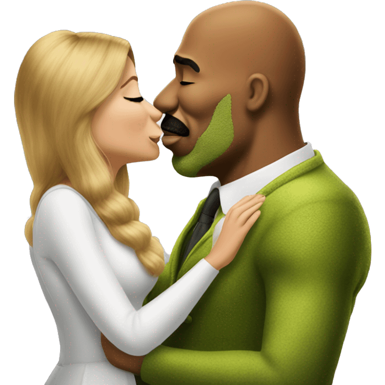 steve Harvey kissing shrek emoji