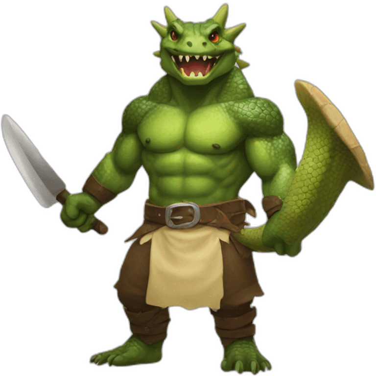 lizardman barbarian chef emoji