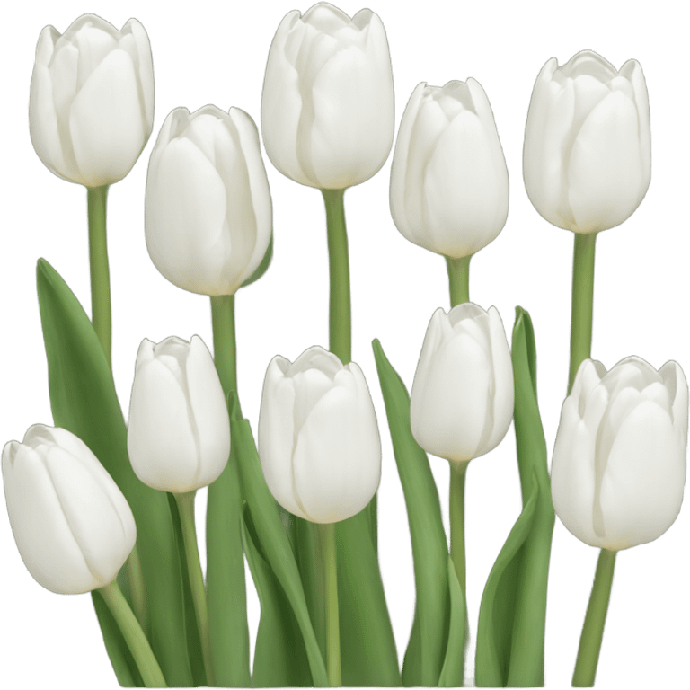 Ramo de tulipanes blancos emoji