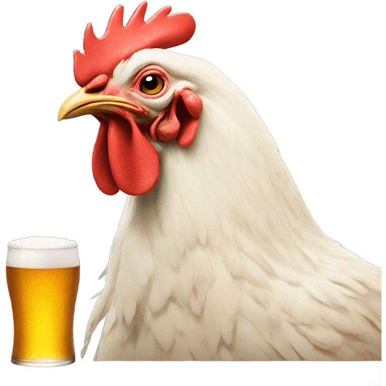 Chicken drinking Beer  emoji