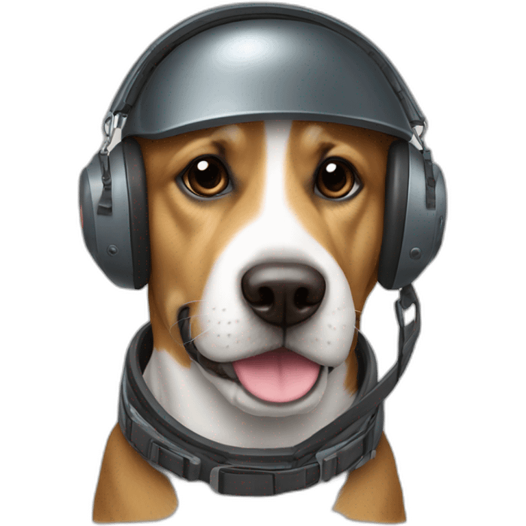 Chien avec un casque emoji