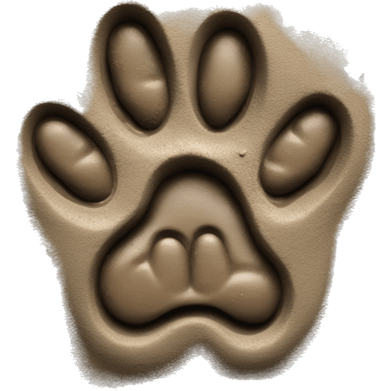 dog paw imprint in mud emoji